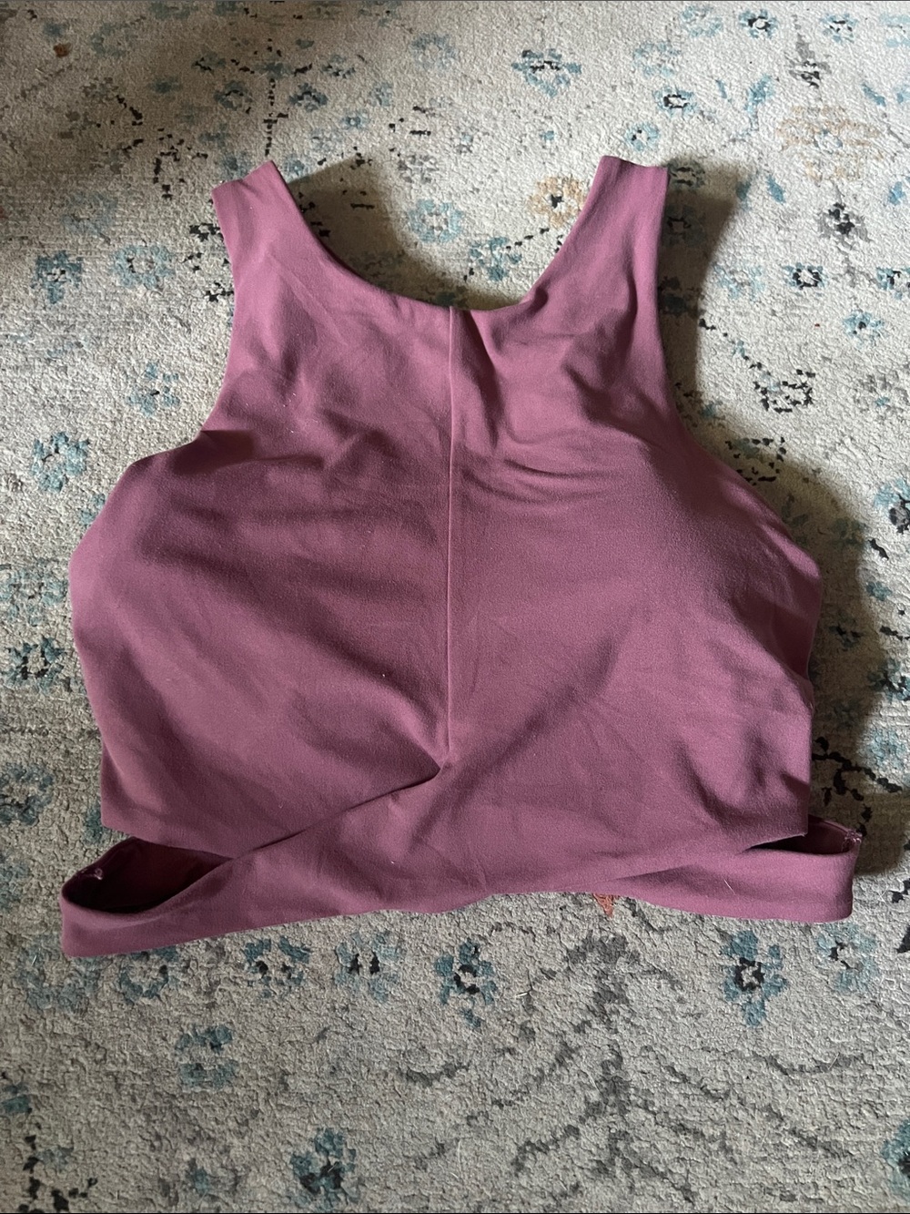 Athleta High-Neck Sports Bra in Dusty Mauve